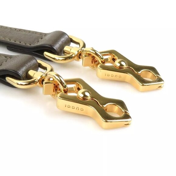 Auth GUCCI Handbag Shoulder Bag Khaki Brown Leather/Goldtone - 90062i - Picture 3 of 16